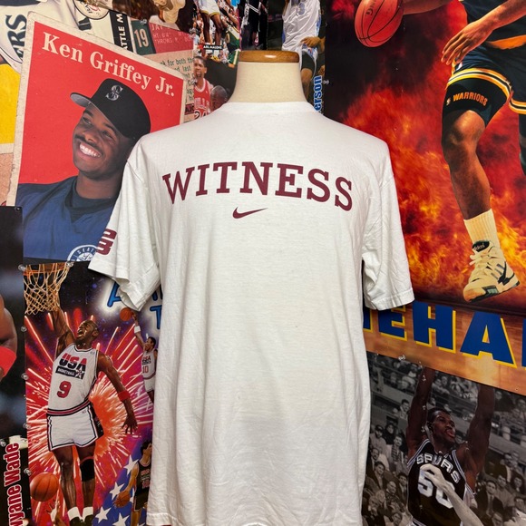 Vintage Nike LeBron James Witness White Basketball T-Shirt Mens Size Large - Picture 1 of 6